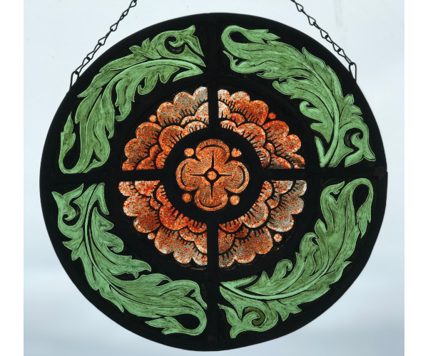 painted glass rondel